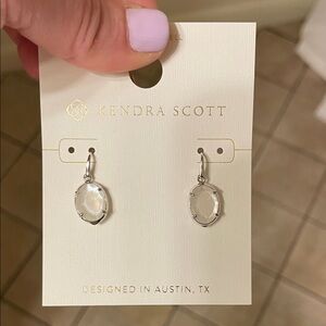 Kendra Scott Silver Iridescent Drop Earrings